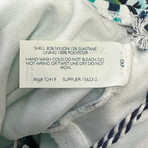 Sonnet Shores Skirted One Piece Bathing Suit 6 Leaf Print Full Coverage … - Picture 6 of 13